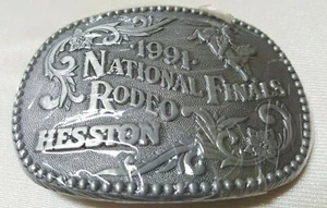 Hebilla de coleccionista Hesston National Finals 1991 edición limitada nueva sellada - Imagen 1 de 5