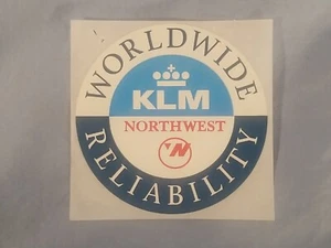 Vintage Northwest / KLM Airlines 3" Round Label Sticker - Picture 1 of 3