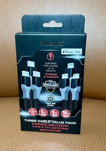 PowerXcel Type-C to Light Charge & Sync Cable IPhone Ipad 4, 6, 10 Ft - Picture 1 of 2