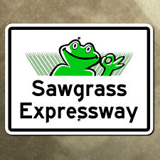 Florida Sawgrass Expressway SR869 highway marker road sign Cecil frog 1986 24x18