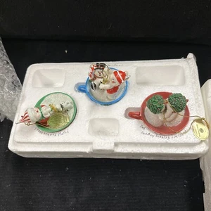 THOMAS KINKADE SWEET TEAS Lot 3 ORNAMENTS COLLECTION Bradford Exchange #A1551 EC - Picture 1 of 5