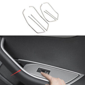For Audi A4 A5 2017-2021 Silver Titanium Interior Door Armrest Panel Trim 4PCS