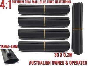 16mm 30Pc Kit Heat Shrink Tube 4:1 Dual Wall Glue Lined Wire Insulation Marine - Bild 1 von 1