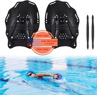 Mano de paleta de natación, paletas de mano de entrenamiento de natación con cor - Image 1 of 4