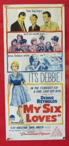 MY SIX LOVES ORIGINAL 1963 CINEMA DAYBILL FILMPLAKAT Debbie Reynolds 60er - Bild 1 von 6