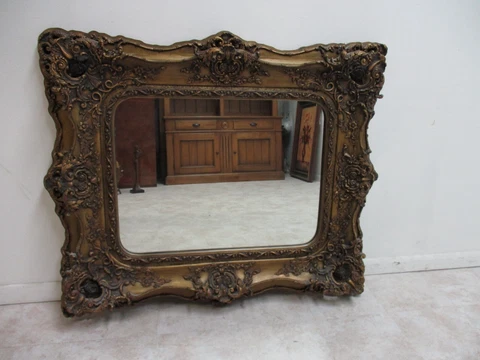 Timeless Industries Heavily Carved Rococo Gold Hanging Wall Mirror Cover