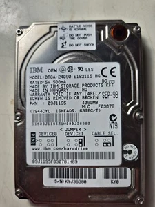 HDD IDE 2 5" 4GB IBM DTCA-24090 E182115 HG 03L3009 F03057C - Foto 1 di 3