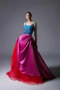 NWT Edward Arsouni Sleeveless Evening-Ball Gown Size US 6 - Picture 1 of 2