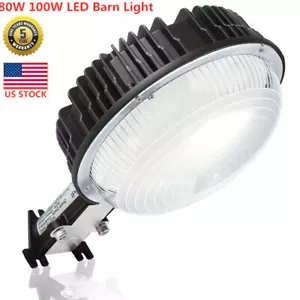 80W 100W LED Barn Light Photocell Dusk to Dawn Yard Wall Mount Security Lights - Picture 1 of 12
