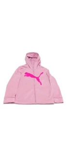 Puma Children’s Girls Pink Full Zip-Up Hoodie Logo Sports Track Jacket Size 8 - Picture 1 of 5