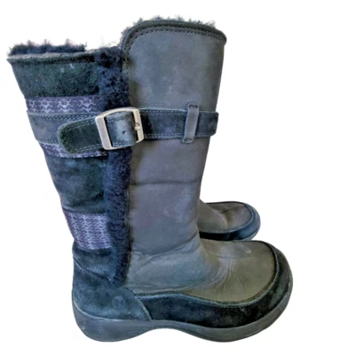 Botas de nieve Merrell Encore para mujer talla 8 cuero gamuza negro Foto 1 de 4