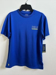 Polo Ralph Lauren Big Boys Logo Performance Jersey T Shirt Blue Size M - Picture 1 of 2
