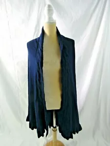 NWT Malika Navy Ruffle Cashmere Wrap - Picture 1 of 6