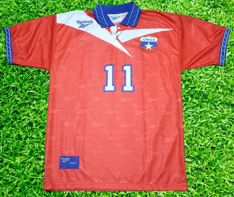 Chile Soccer Jersey Football Shirt #11 100% Original Size L 1998 World Cup Home Cover