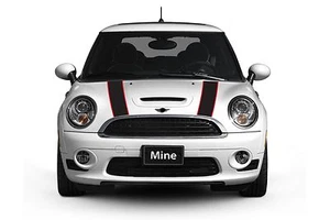Black and Red Hood Stripes for Mini Cooper 2002-2006 - Exact Fit - No trimming - Picture 1 of 3