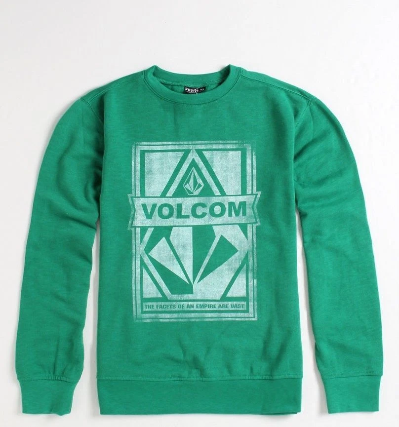 Volcom BLACK Wordmark Crew Neck Sweatshirt RED STONE LOGO NEW MEN'S GUYS $59 NEW - Image 1 of 1