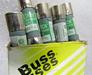 ✌ 10) NEW BUSSMANN FUSETRON 2/10 AMP DUAL ELEMENT FUSE 250V FNM-2/10 BOX OF 10 - Picture 1 of 2
