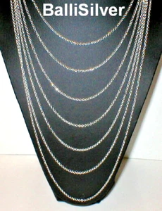 Layered NECKLACE 925 Sterling Silver 7 STRANDS 2.2mm Rolo Chains 18" - 30" Long - Picture 1 of 2