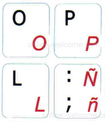 spanish latin american keyboard sticker non transparent white - Image 1 of 3