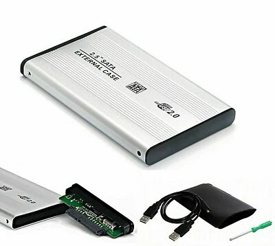BOX CASE 2,5 PER HDD ESTERNO Usb 2.0 ALLUMINIO HARD DISK SATA 2 5 cavo 2,5" - Immagine 1 di 2