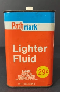 Pathmark Lighter Fluid Can VTG Advertising Woodbridge NJ 29 Cents 16 oz Empty 6" - Picture 1 of 16