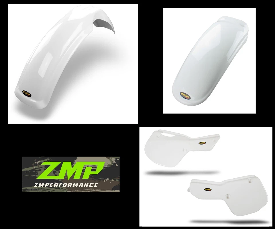 NEW YAMAHA YZ250 YZ490 1984-1985 WHITE FRONT AND REAR FENDER AND SIDE PANELS - Image 1 of 1