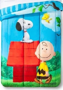 Peanuts Movie Snoopy Charlie Brown Twin Size Comforter Only Sunny Blue Sky - Picture 1 of 6