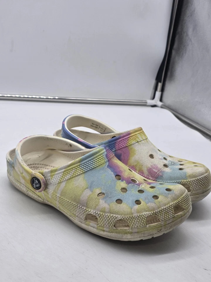 Crocs Zapatos Juveniles Talla 6 Multicolor Pastel Tie Dye Clásico Zueco Sin Cordones Informales Foto 1 de 4