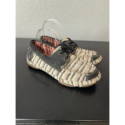 Tony Lama Lindale Lace Up Boat Moccasin Shoes Women 9 Western Cowgirl Aztec - Image 1 of 4