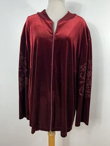 NEU VIKKI VI 2X ROTE SAMT REISSVERSCHLUSS JACKE 54" FESTE BRUST DEKO LANGARM POLY - Bild 1 von 7