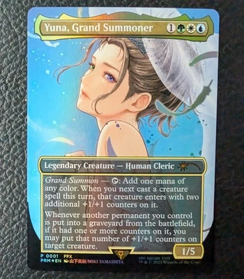 Yuna, Grand Summoner Borderless Foil Promo Magic The Gathering MTG Final Fantasy - Image 1 of 3