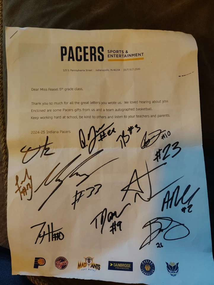 Автографы Indiana Pacers сезон 2024/25 от The Pacers Organization - Изображение 1 из 1