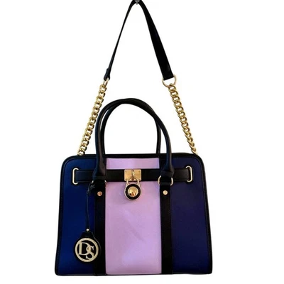 Dasein Purple and Blue Satchel Shoulder Bag Purse Stylish Professional Office  - Image 1 of 4