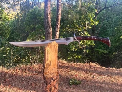 Custom Handmade Carbon Steel Survival Machete Sword Hunting Sword Camping Sword - Image 1 of 4