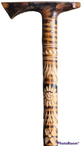 Bastón de madera dura tallado con cabeza de águila tallado de colección - Imagen 1 de 6