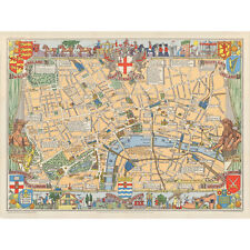 1938 Childrens Map Of London Huge Wall Art Poster Print