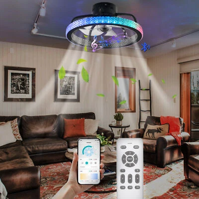 TCFUNDY LED Ceiling Fan with Light Phone & Remote Control with Bluetooth Speaker - Image 1 of 4