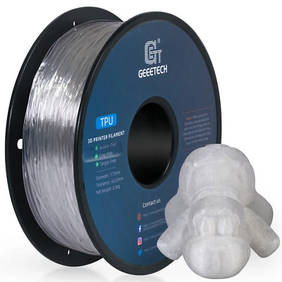 Geeetech 3D Printer Filament TPU Transparent 1.75mm 0.5KG/roll Consumable New US - Image 1 of 4