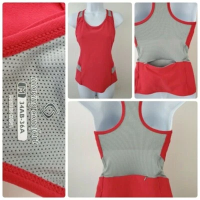 Sujetador deportivo Moving Comfort M 34AB-36A perforado espalda corredor bolsillo trasero con cremallera  Foto 1 de 4