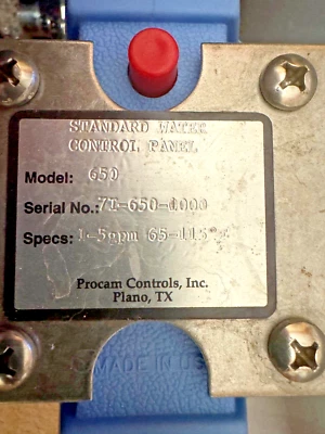 WATER CONTROL PANEL   PROCAM #650 - Image 1 of 4