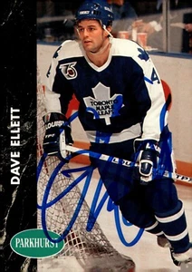 Dave Ellett - Signed 1991-92 Pro Set Parkhurst Card #172 - Picture 1 of 2