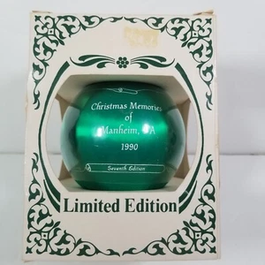 Ornament Christmas Memories Ball 3" 1990 Manheim Auto Auction 1955 Green - Picture 1 of 9