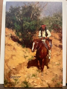 HOWARD TERPNING  "APACHE SCOUT"  RARE  LMT. ED   CANVAS  COA  SOLD OUT!  104/125 - Picture 1 of 3
