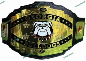 New GEORGIA BULLDOG NATIONAL CHAMPIONSHIP BELT Title Adult size 4mm Brass Plates - Picture 1 of 5