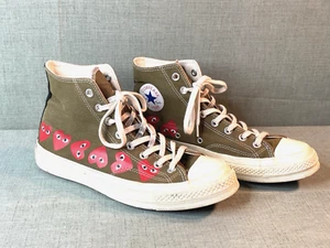 Commes Des Garcons Play Green High Top Heart Converse Sneakers Mens Size 9 - Picture 1 of 19