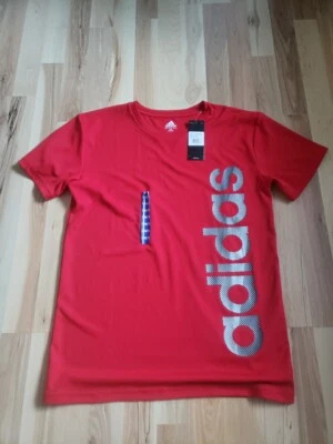 Adidas Shirt Youth Large (14-16) Red T-Shirt Short Sleeve Graphic Logo - Image 1 of 4