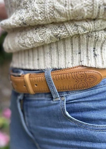 Cintura uomo lusso vera pelle 30 mm 1,25" modello brogue made in UK premium - Foto 1 di 7
