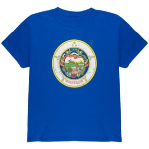 Born and Raised Minnesota State Flag Youth T Shirt - Picture 1 of 1
