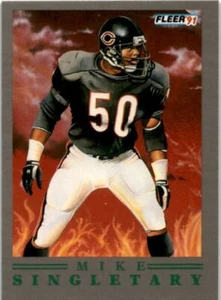 1991 FLEER FOOTBALL MR. INTENSITY MIKE SINGLETARY # 4 CHICAGO BEARS - Picture 1 of 2