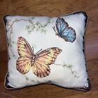 BIRDWING Ticking Pillow Butterfly Patch 10x10” Square Tractor Supply NEW Zipper